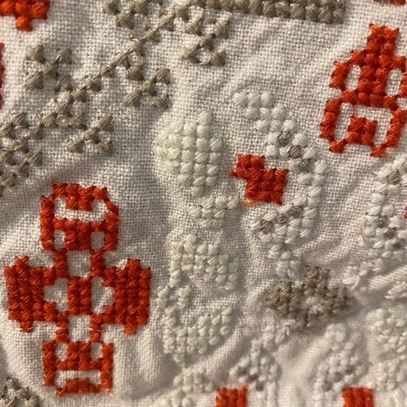 Anthropologie Maeve Blomma Embroidered Cross stitch Pom Pom skirt size… - Picture 13 of 14